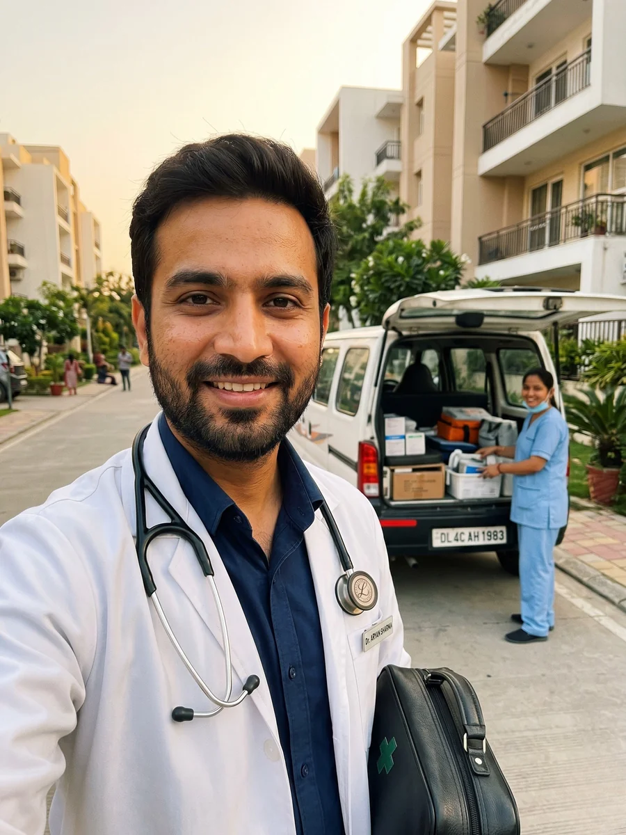 MBBS doctor with medical van at your doorstep in Delhi NCR